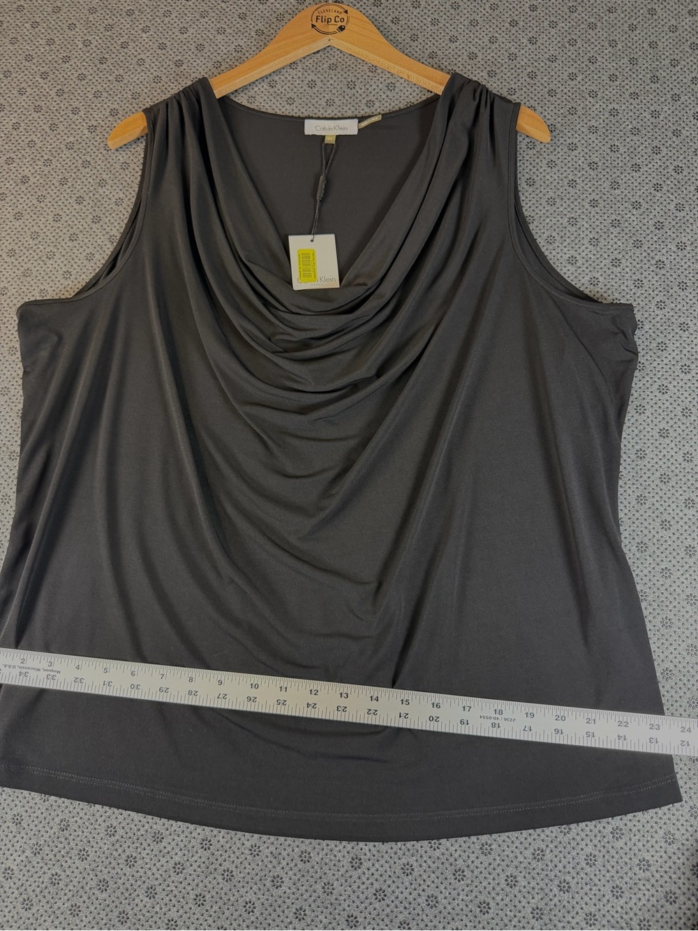 Calvin Klein Draped Cowl Neck Sleeveless Top - Picture 5 of 7